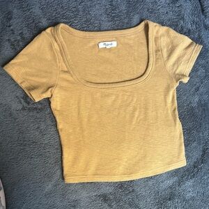 NWOT Mustard Scoop Neck Tee from Madewell Size XXS